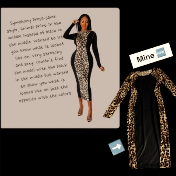SYMPHONY 🆕 BODYCON STYLE      SEXY STRETCHY DRESS 🐆 - Picture 2 of 15